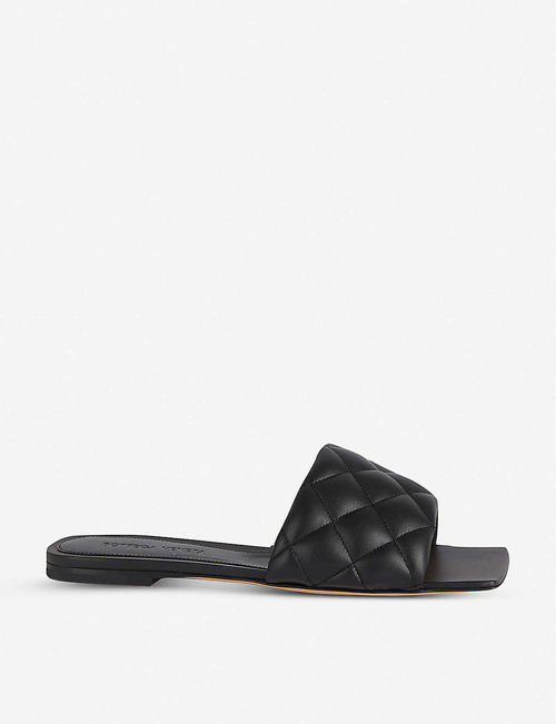 Quilted leather flat sandals