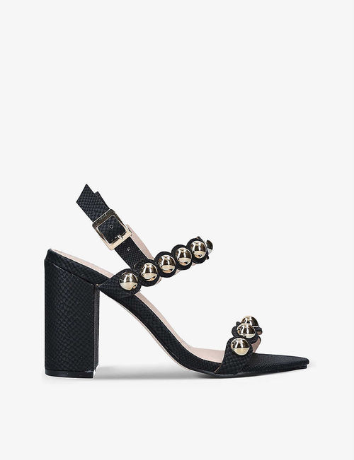 Porto embellished block-heel...