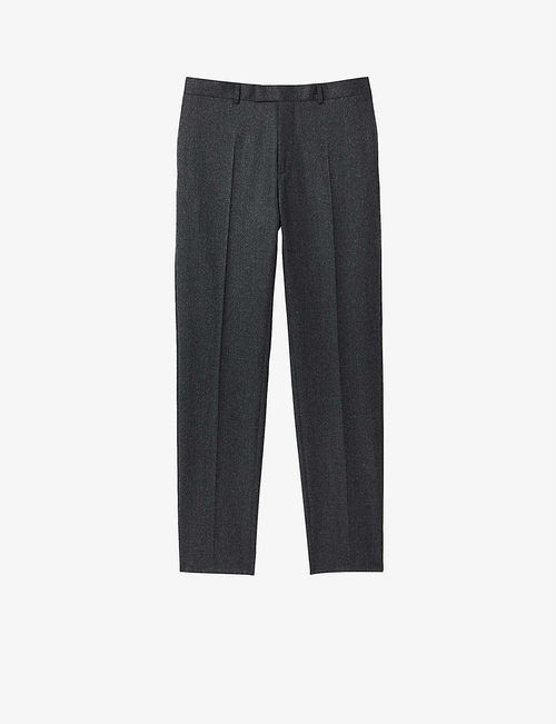 Slim-fit wool-flannel trousers