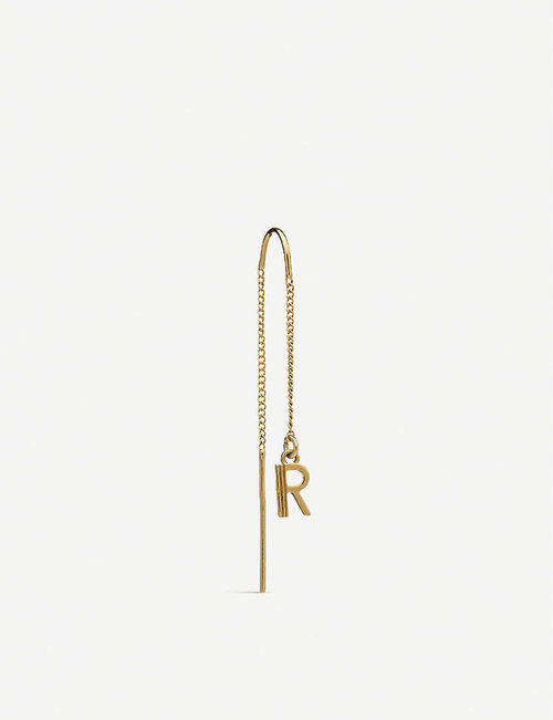 R initial 22ct gold-plated...