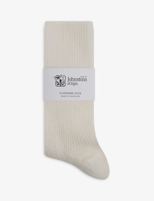 Ribbed cashmere socks