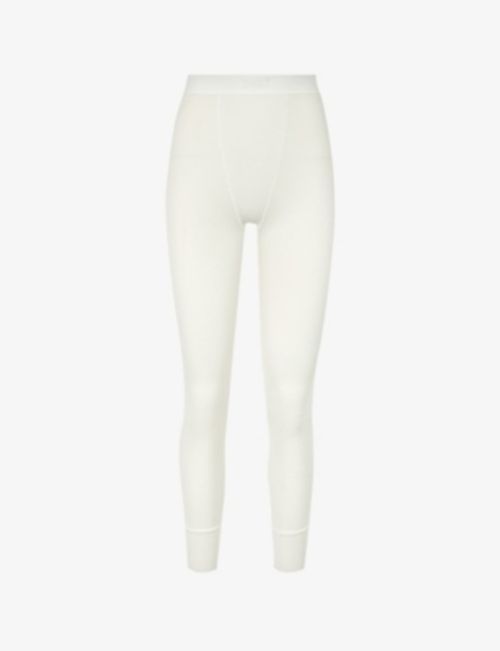 Skims Ladies Cream Cotton Rib Thermal Leggings, Size: XL