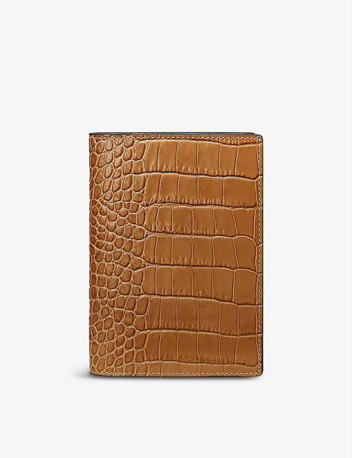 Mara croc-embossed leather...