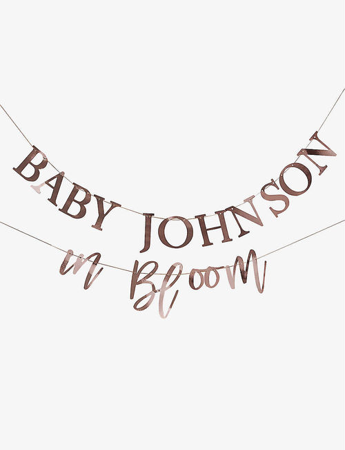 Baby in Bloom card bunting...