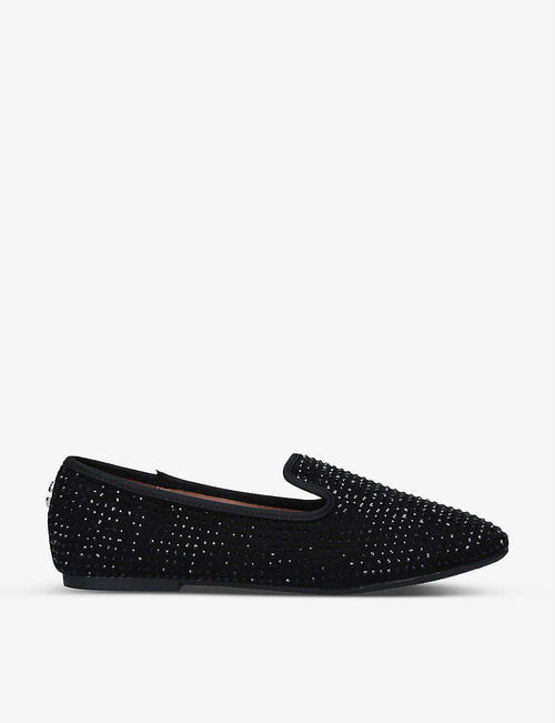 Shine gem-detail slip-on flats