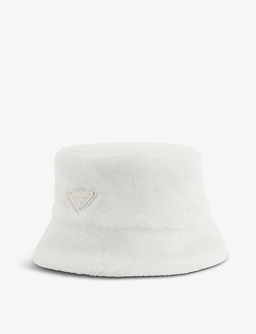 Logo-plaque shearling bucket...