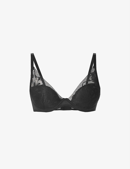 Thelma stretch-lace plunge bra