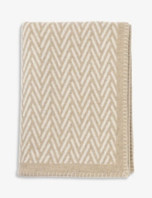 Basket weave jacquard wool...