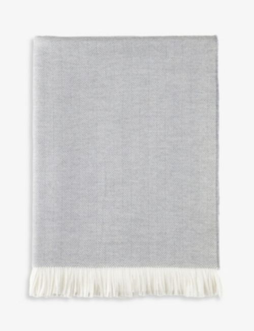 Fringed herringbone merino...