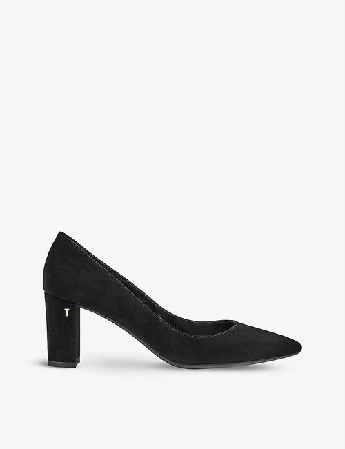 Savana block-heel suede courts