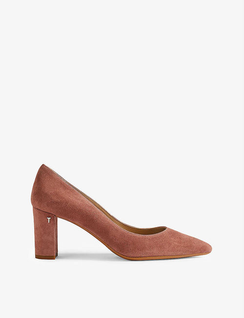 Savana block-heel suede courts