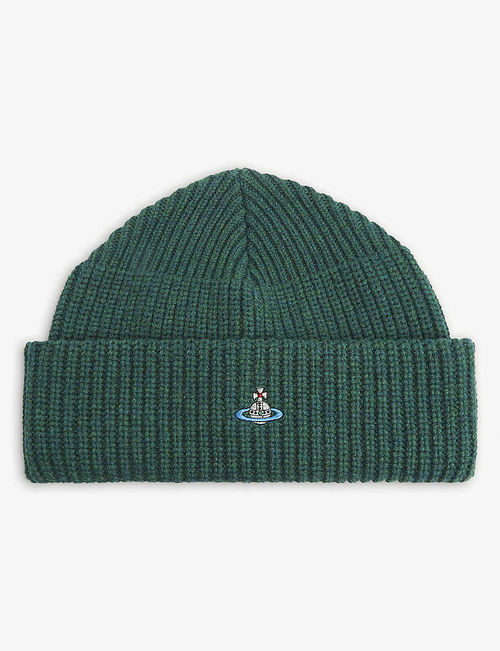 Logo-embroidered wool beanie