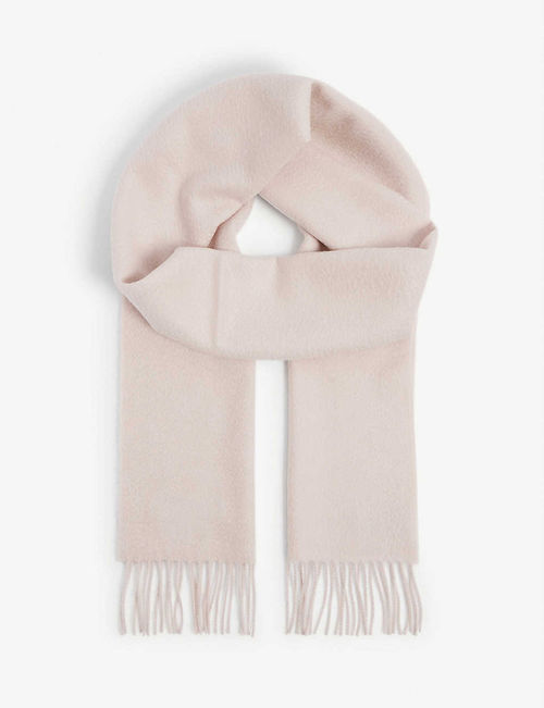 Fringed cashmere scarf