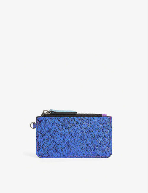 Strapped leather card holder