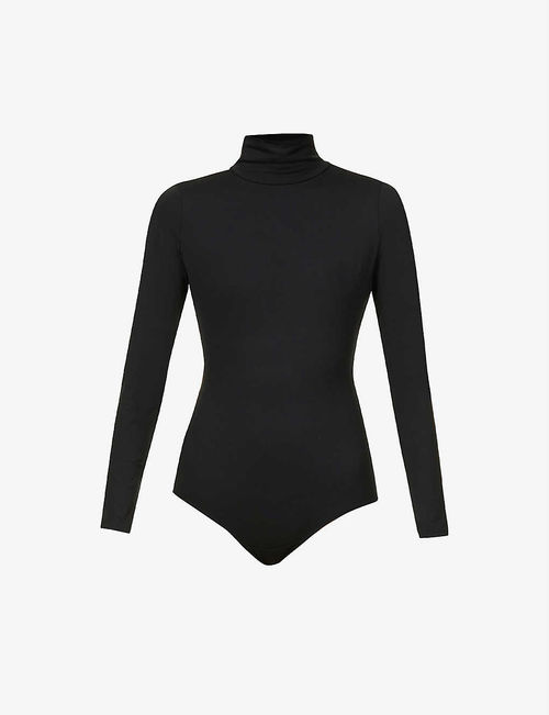 Turtleneck stretch-jersey body