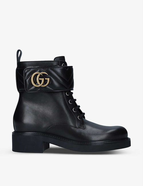 GG Marmont round-toe leather...