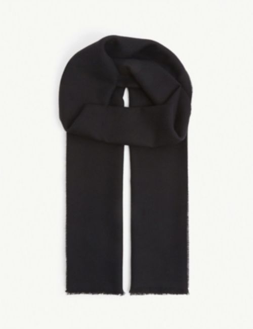 Raw-edge wool scarf