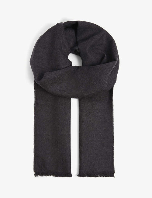 Raw-edge wool scarf