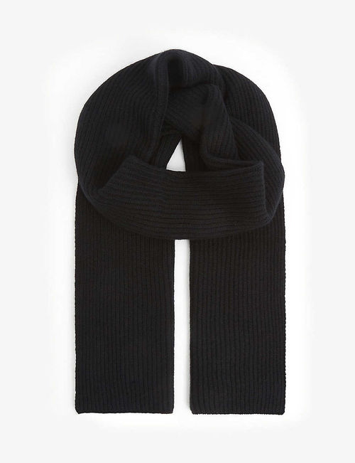 Ribbed cashmere scarf