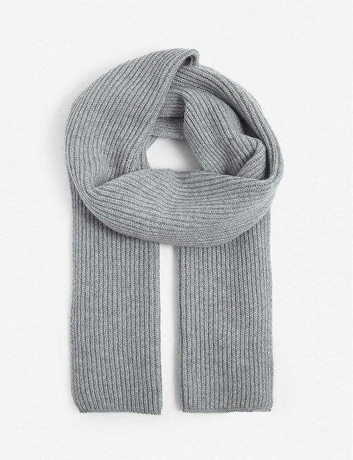 Ribbed cashmere scarf