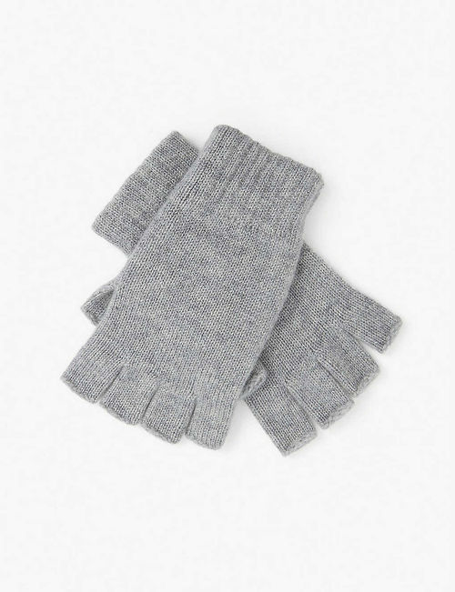 Ribbed fingerless cashmere...