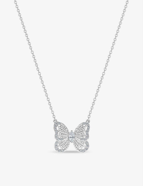 Butterfly 18ct white-gold and...