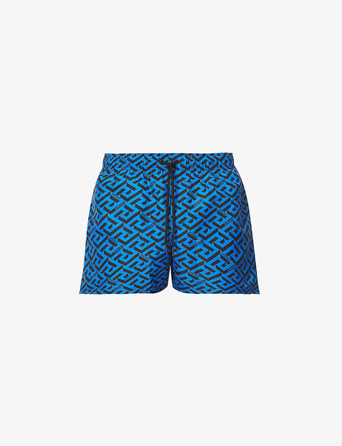 La Greca monogram-print swim...