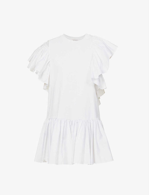 Ruffled cotton mini dress