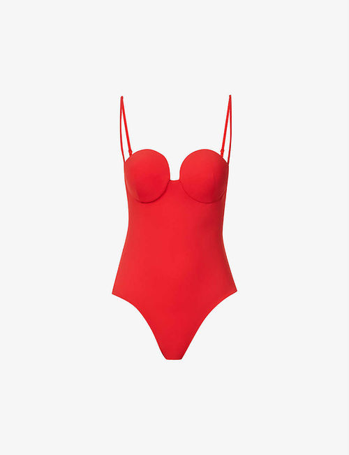 Sweetheart-neck swimsuit