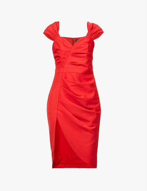 Bardot stretch-crepe midi...