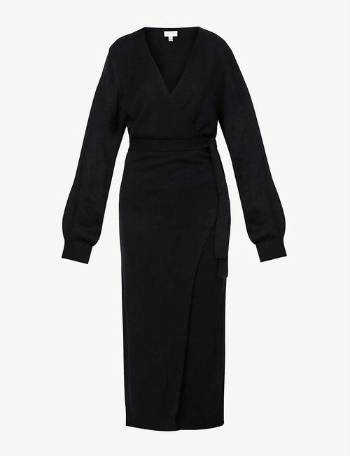 Beau wrap-front knitted midi...