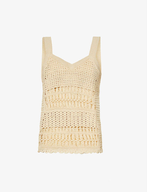 Djembe V-neck cotton-knit top