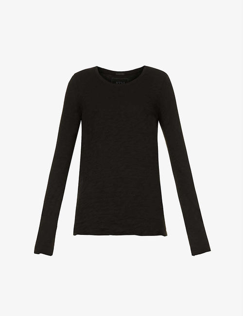 Slub long-sleeved cotton-knit...