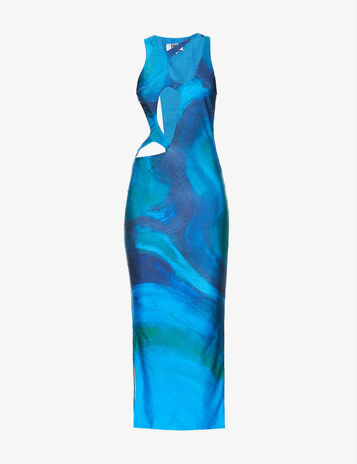 Kekeo graphic-print midi dress