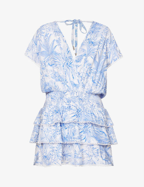 Jess floral-print woven mini...