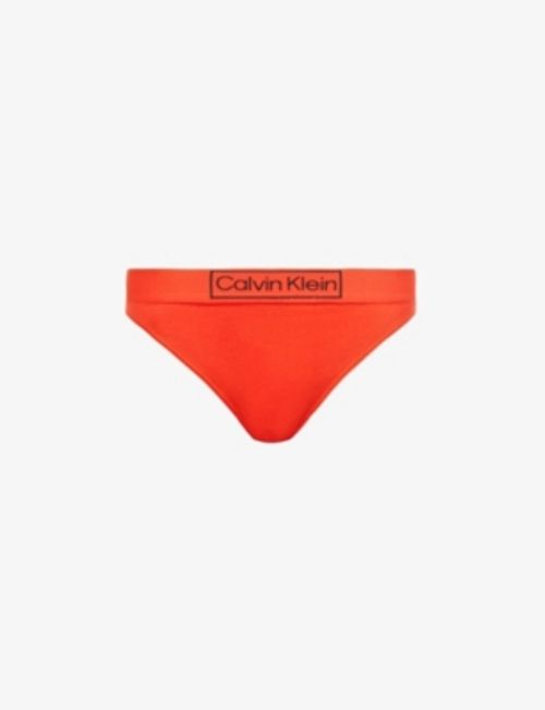 Printed stretch-jersey low-rise thong