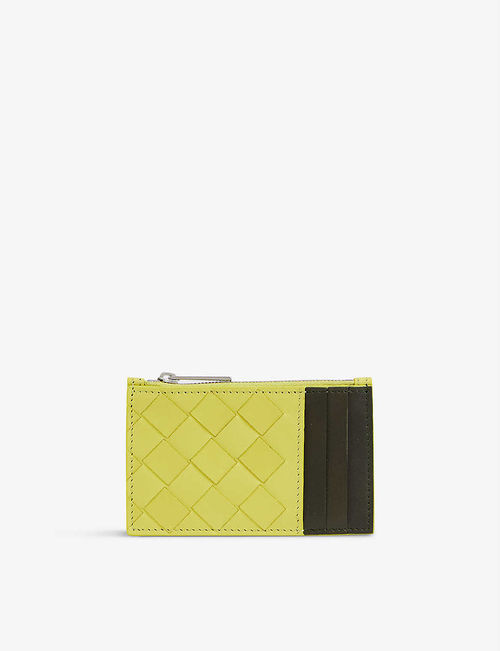 Intrecciato leather cardholder