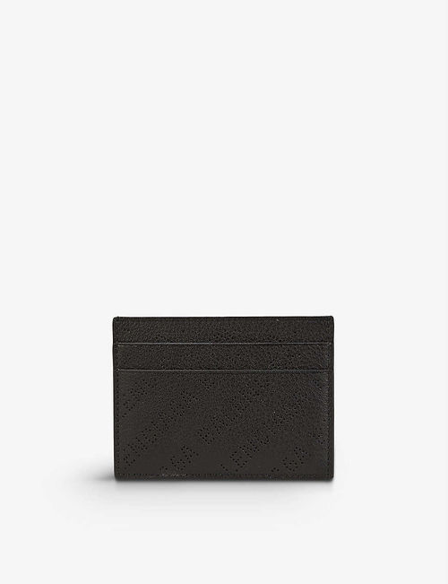 Logo-debossed leather card...