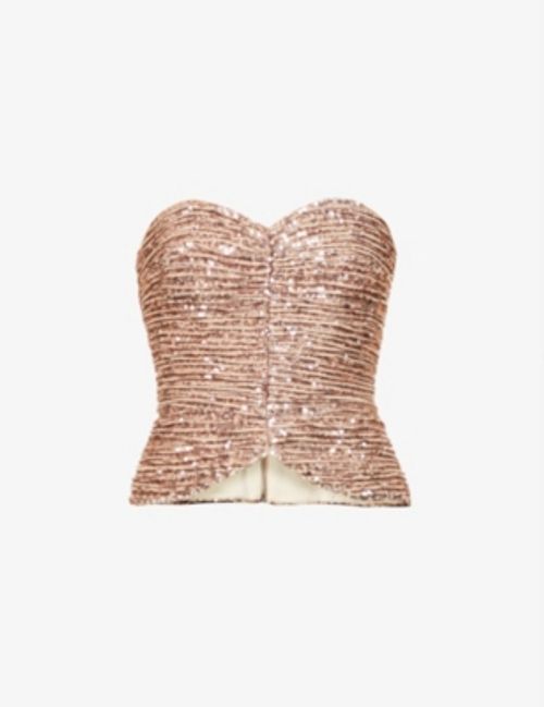 Strapless sequin-embellished stretch-woven corset, £355.00