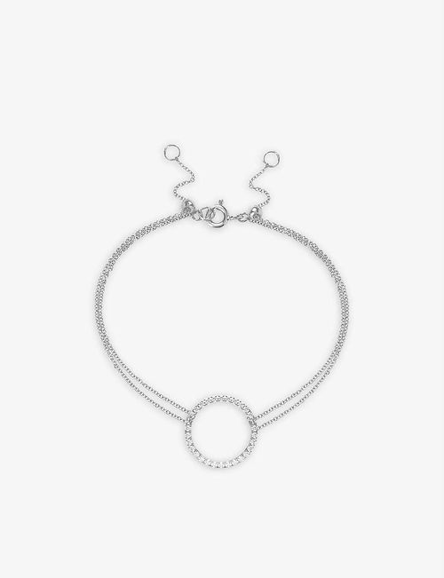 Pavé-circle 18ct white-gold...