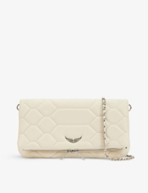 Zadig & Voltaire Rock Nano Python-effect Leather Clutch Bag In