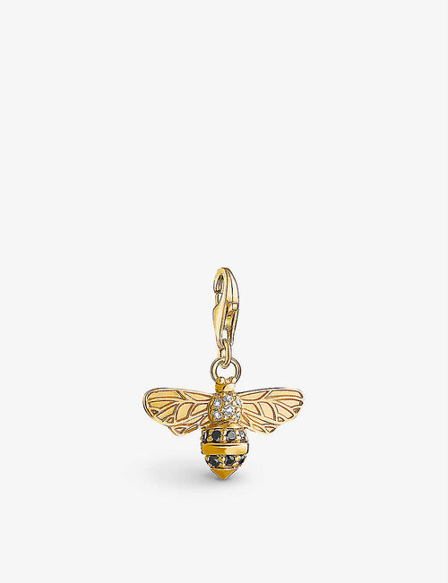 Bee 18ct yellow-gold plated...