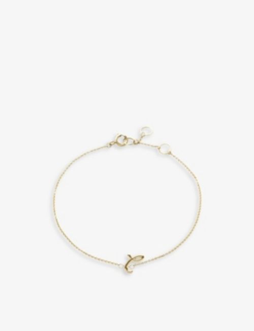 Love Letter N Initial 18ct Yellow-Gold Bracelet