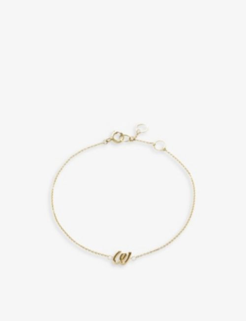 Love Letter N Initial 18ct Yellow-Gold Bracelet