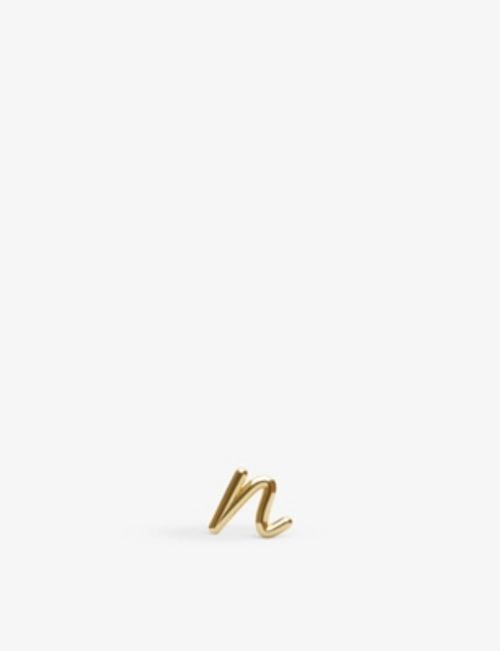 The Alkemistry 18kt Yellow-gold Love Letter M Hoop Earring in Metallic