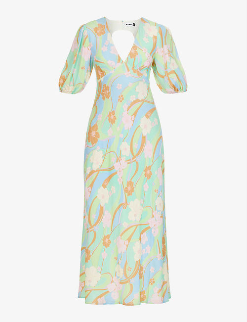 Steph floral-print crepe midi...