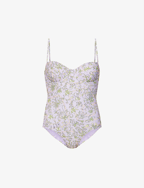 Garden floral-print swimsuit