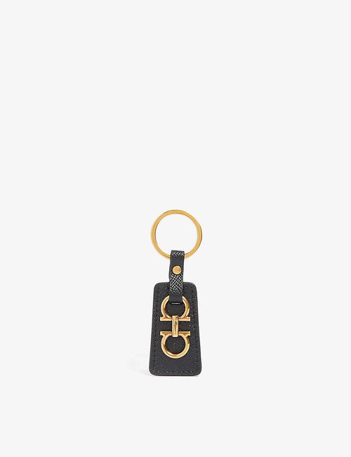 Gancini leather keyring