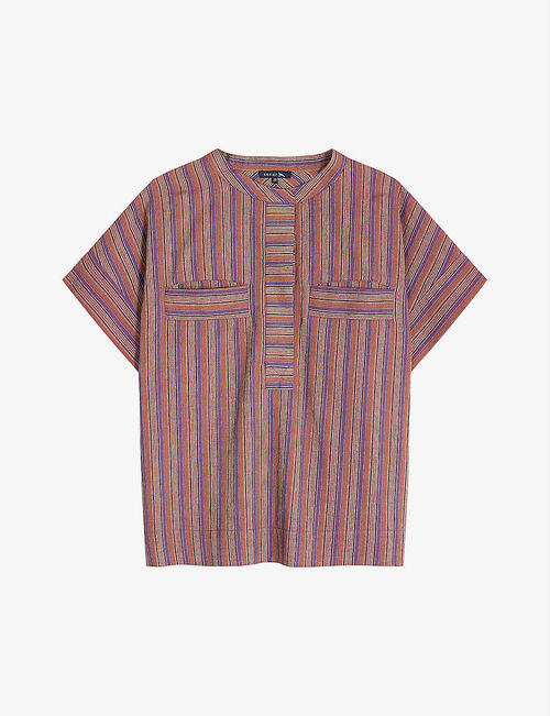 Positano striped cotton blouse