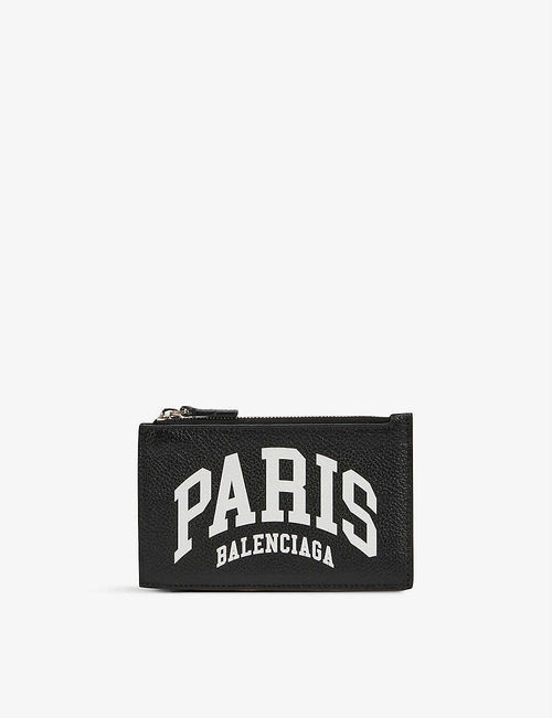 Paris logo-print leather purse